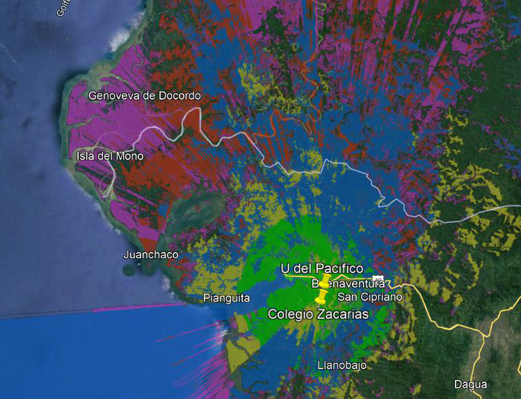 Cobertura TVWS en la zona de Buenaventura